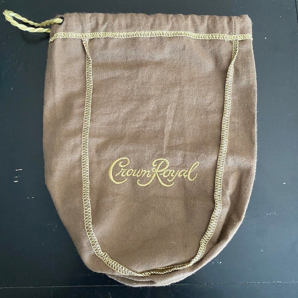 Crown Royal Brown Drawstring Bag Liquor Pouch Embroidered Velvet 750ml Storage